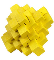 Be clever! houten smartpuzzel geel 6 cm