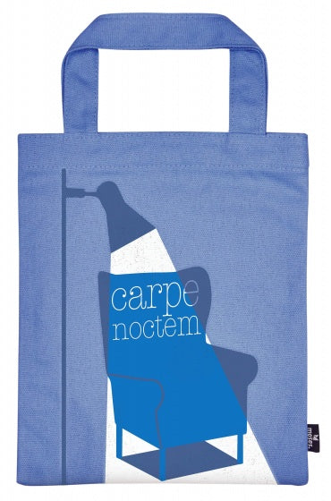 boekentas Carpe Noctem 20 x 25 cm katoen blauw