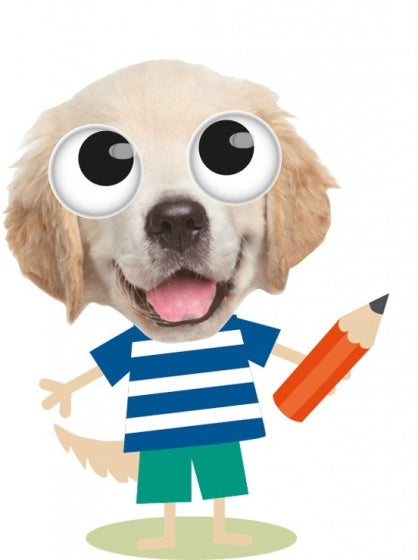 gum met bewegende ogen hond 6 cm wit