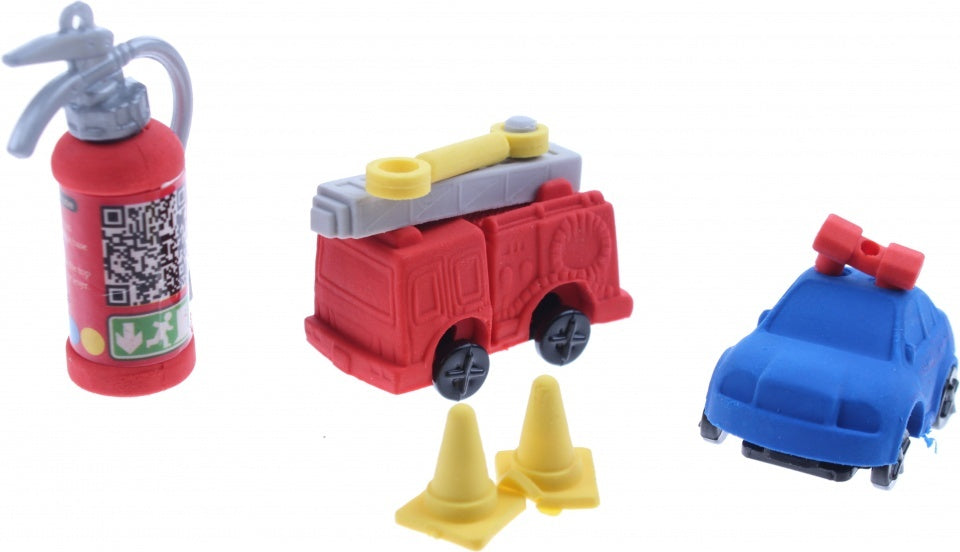 gummenset Brandweer junior 6 cm 5-delig