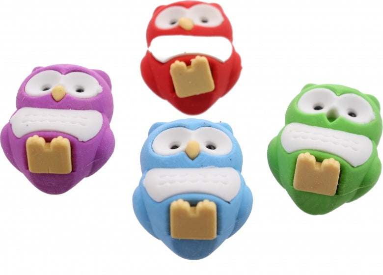 gummenset Uilen junior 6 cm 4-delig