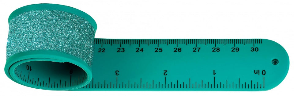 klaparmband Glitters liniaal junior 30 cm turquoise