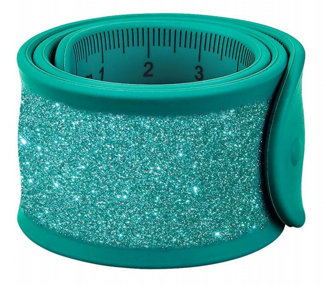 klaparmband Glitters liniaal junior 30 cm turquoise