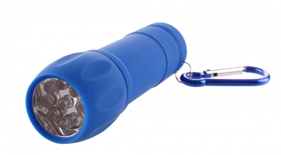 zaklamp met karabijnhaak aluminium 9