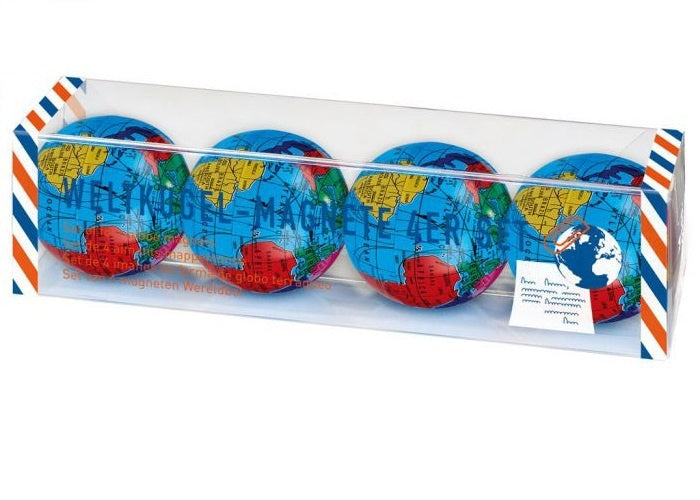 Magneetset wereldbol 4-delig