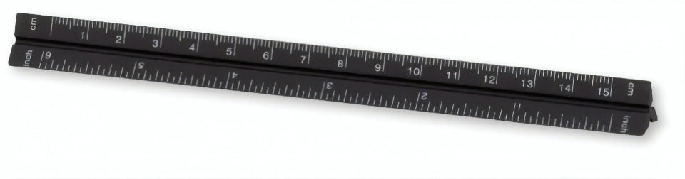 metalen liniaal in vrolijke kleur 17 cm zwart