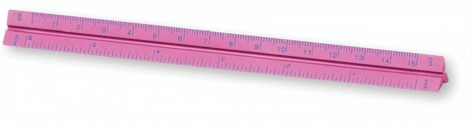 metalen liniaal in vrolijke kleur 17 cm roze