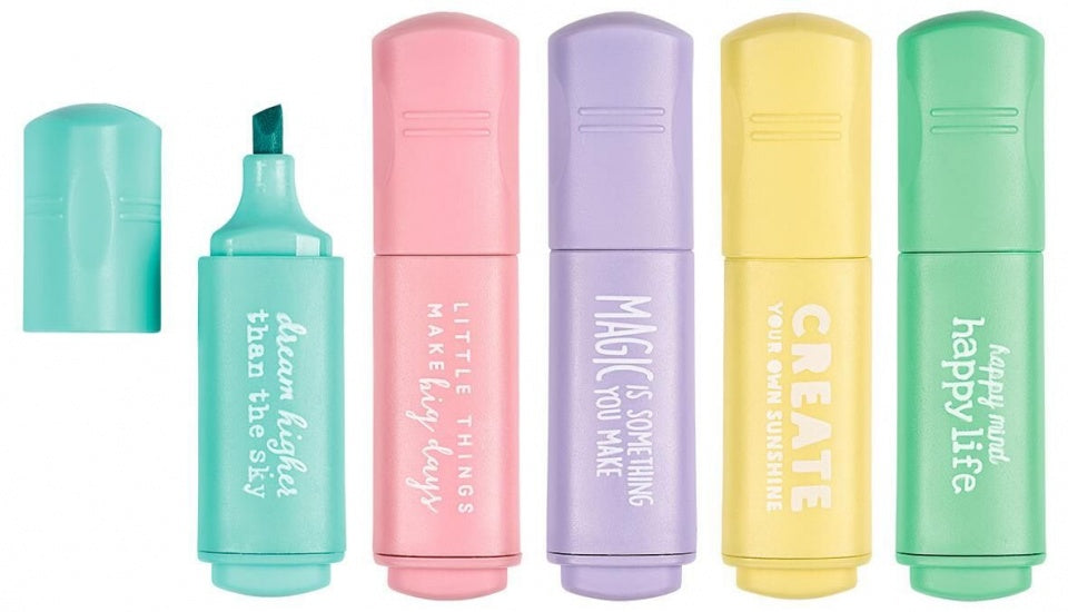 mini-markers Pastel junior 7 cm 5-delig