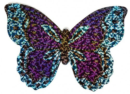 mini-vlieger met touw Vlinder 10 cm blauw/paars