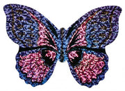mini-vlieger met touw Vlinder 10 cm roze/paars