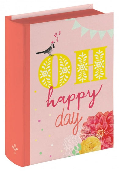 opbergboek Happy Day roze 10 cm