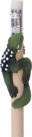 potlood met dinosaurus: Sarcosuchus 19 cm groen/zwart/wit