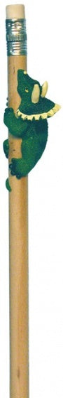 potlood met dinosaurus: Triceratops 19 cm donkergroen