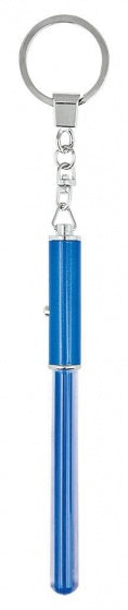 sleutelhanger met lichtzwaard 12 cm blauw