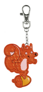sleutelhanger reflecterend eekhoorn 7 cm oranje