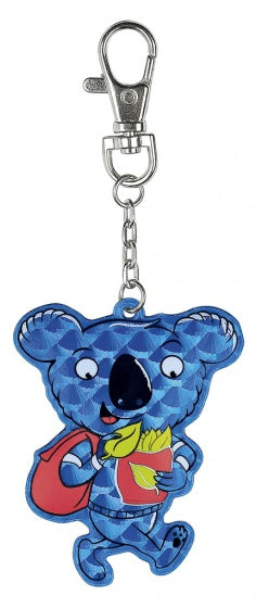 sleutelhanger reflecterend koala 7 cm blauw