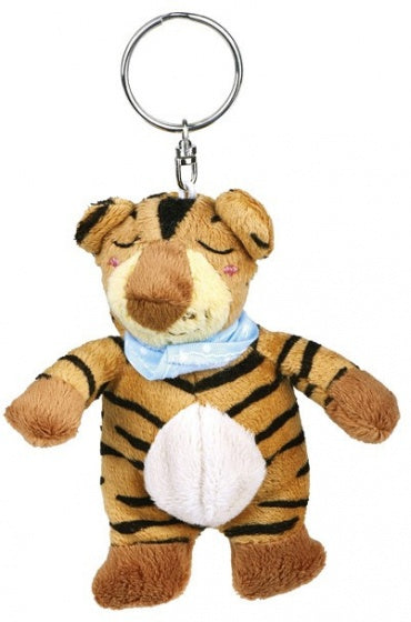 sleutelhanger tijger 11 cm bruin