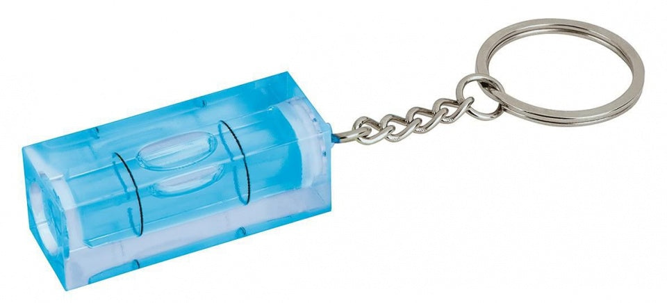 sleutelhanger waterpas 4 cm blauw