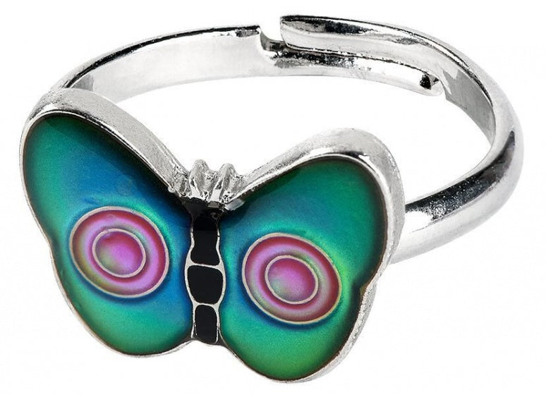stemmingsring Vlinder zilver meisjes one size