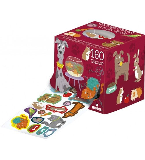 stickerrol huisdieren 160 stuks rood