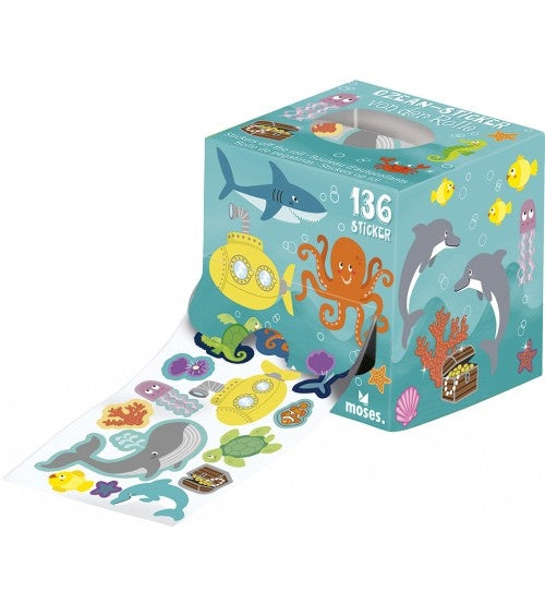 stickerrol oceaan 136 stuks lichtblauw