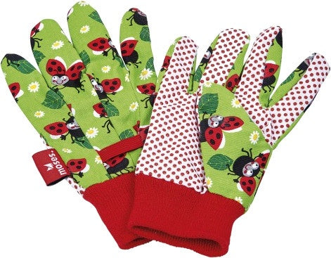 tuinhandschoenen Krabbelkäfer 4-6 jaar groen/rood