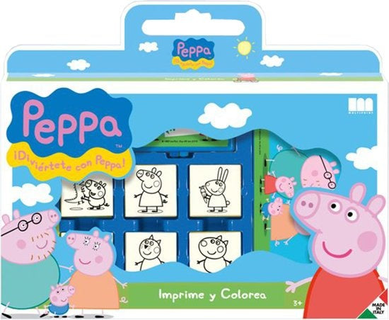 kleurset Peppa Pig 12-delig blauw