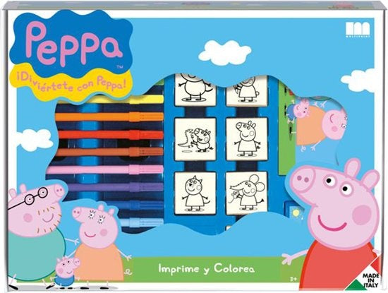 kleurset Peppa Pig 22-delig blauw