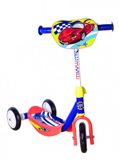 3-wiel kinderstep Racing Junior Voetrem Oranje/Blauw