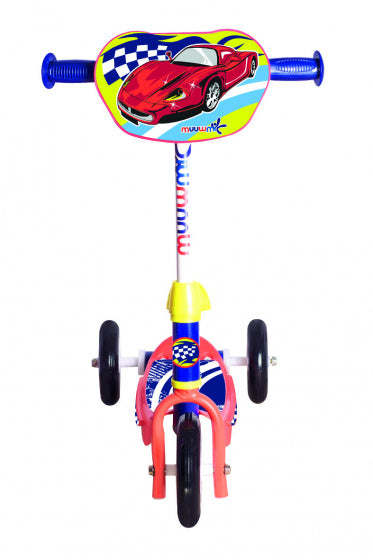 3-wiel kinderstep Racing Junior Voetrem Oranje/Blauw