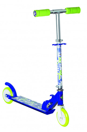 stuntstep Junior Voetrem Blauw/Groen