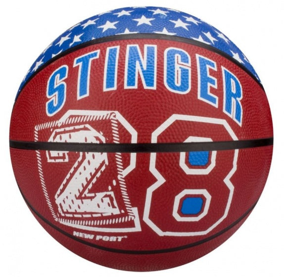 Basketbal Met Print Maat 7 Donkerblauw/Bordeaux/Wit