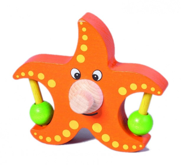 oranje zeester 10 cm hout