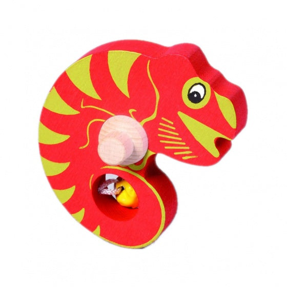 rood-gele kameleon 11 cm hout