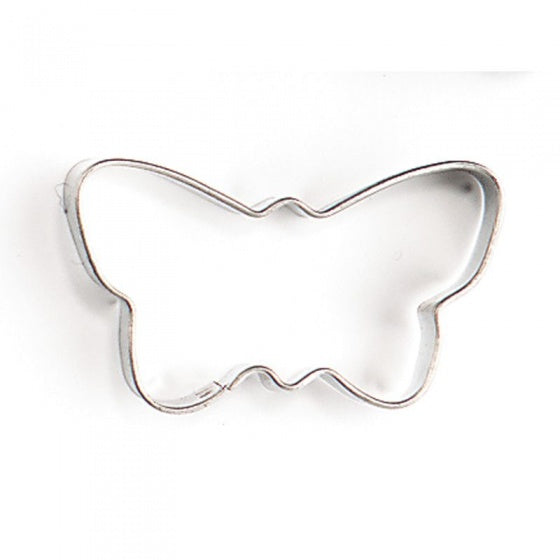 uitsteekvorm vlinder 5 x 3 x 1 cm blank staal