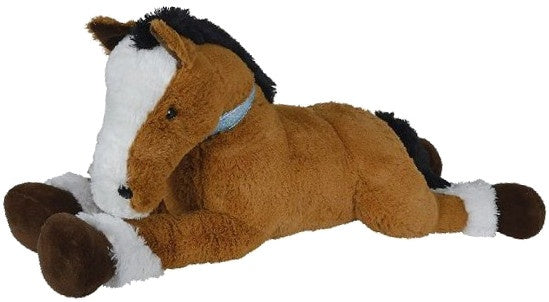 pluchen knuffel liggen paard 120 cm bruin