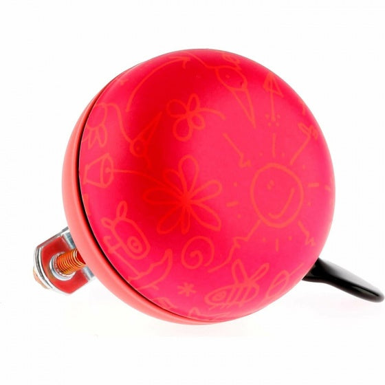 fietsbel ding-dong staal 80 mm upside down roze