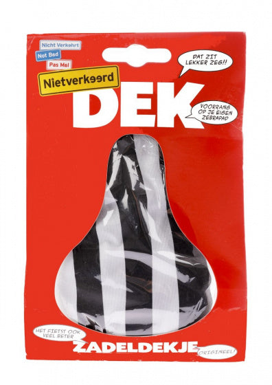 zadeldek gestreept 17 x 25 cm polyester zwart/wit