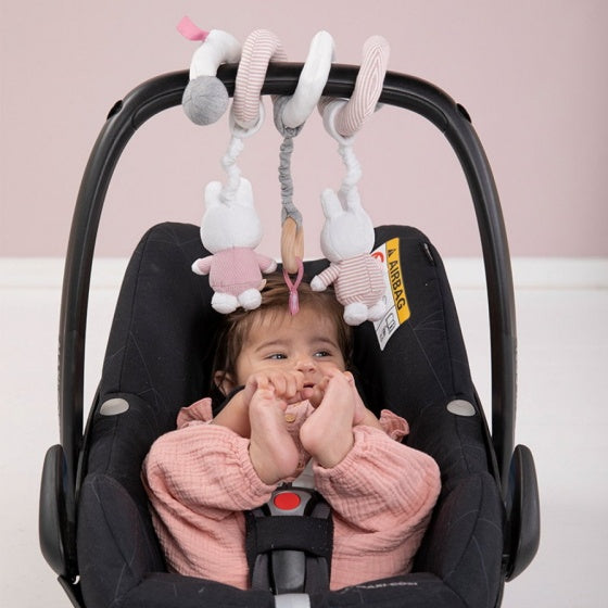 boxspiraal Pink Rib-serie pluche meisjes 24 cm roze
