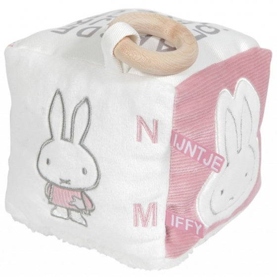 kubus Pink Rib-serie pluche meisjes 15 cm wit/roze/grijs