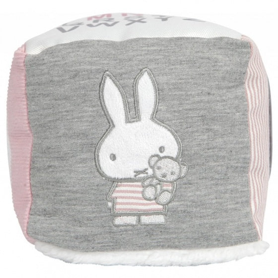 kubus Pink Rib-serie pluche meisjes 15 cm wit/roze/grijs