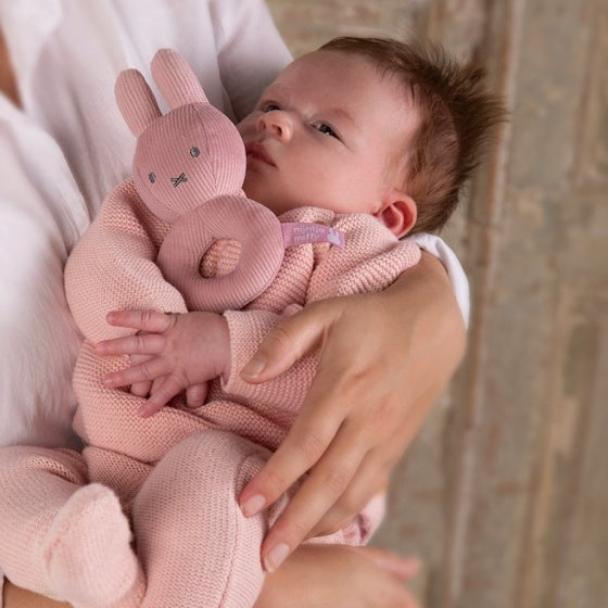 rammelaar Pink Rib-serie pluche meisjes 16 cm roze