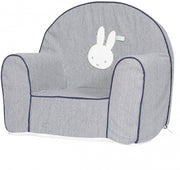 stoel ABC-serie pluche junior 54 cm wit/blauw