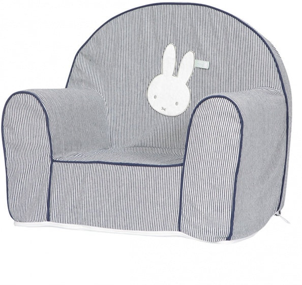 stoel ABC-serie pluche junior 54 cm wit/blauw