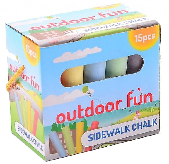 Outdoor fun stoepkrijt 15-delig 11 cm