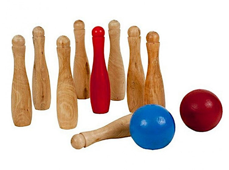 houten bowlingset 11-delig