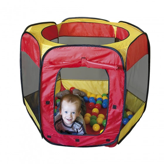 speeltent met 100 ballen 100 x 75 cm rood/geel
