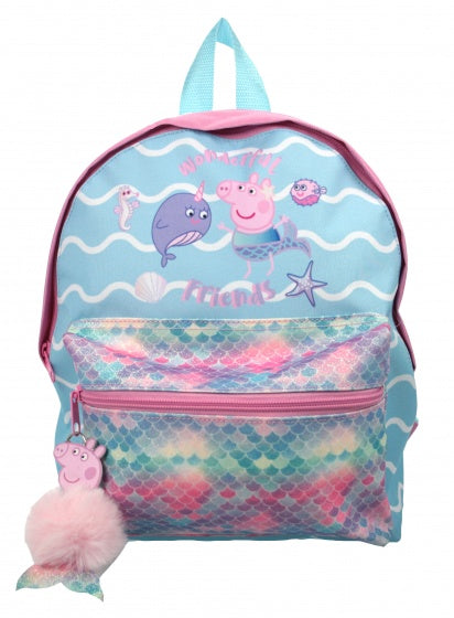 rugzak Zeemeermin Peppa Pig 8 liter blauw/roze