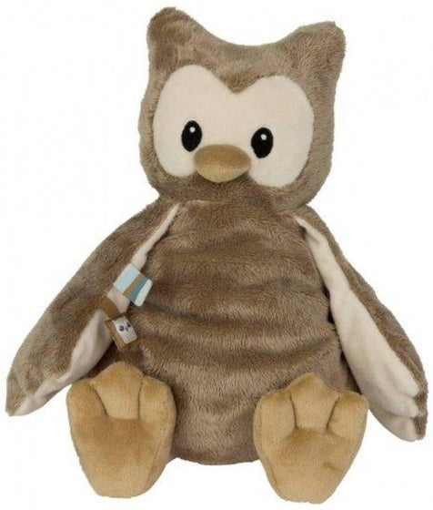 muzikale knuffel uil 28 cm bruin/blauw