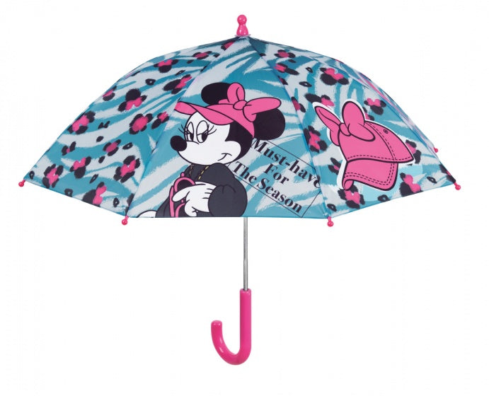 paraplu Minnie Mouse 60 x 76 cm blauw/roze